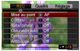CASIO EX-S12BKECD - Exemple de fonctionnement d'un menu - 1