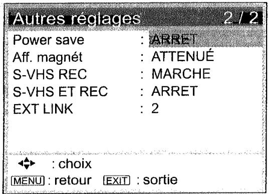 PANASONIC NV-HV50 - Menu Autres réglages - 1