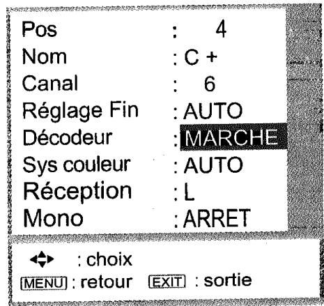 PANASONIC NV-HV50 - Ajustez le canal sur decodeur - 1