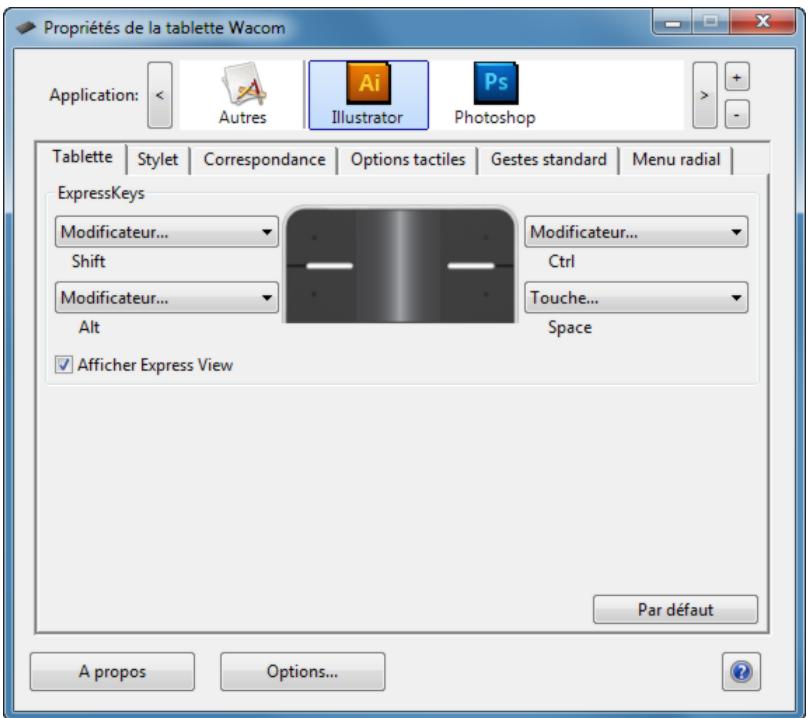 WACOM INTUOS PEN & TOUCH - CRÉATION D'UN PARAMÈTRE SPECIFIQUE À UNE APPLICATION - 1