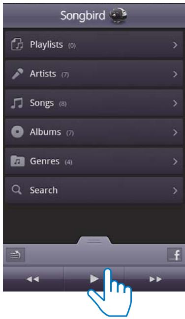 PHILIPS HPSON AS111/12 - Appuyez sur [Open] (Ouvrir) pour acceder au menu Songbird. - 2