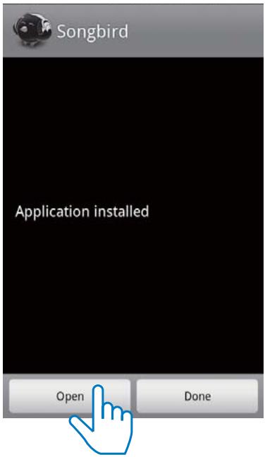 PHILIPS HPSON AS111/12 - Appuyez sur [Open] (Ouvrir) pour acceder au menu Songbird. - 1