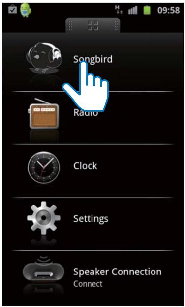 PHILIPS HPSON AS111/12 - Installation de l'application Songbird sur le périphérique portable - 2