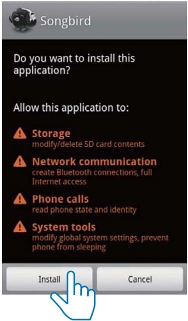 PHILIPS HPSON AS111/12 - Appuyez sur [Install] (Installer). - 1