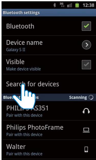 PHILIPS HPSON AS111/12 - Appuyez sur [Search for devices] (Rechercher des appareils). - 1