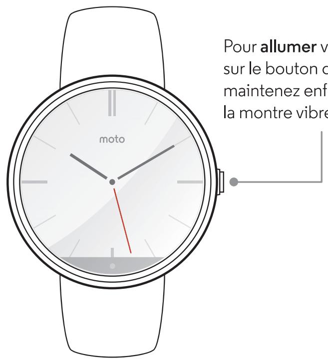 MOTOROLA MOTO 360 METAL/ARGENT - Allumer et éteindre - 1