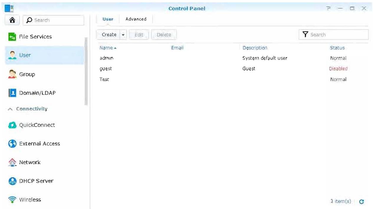 SYNOLOGY DS216i - Gestion des utilisateurs et des groupes - 1