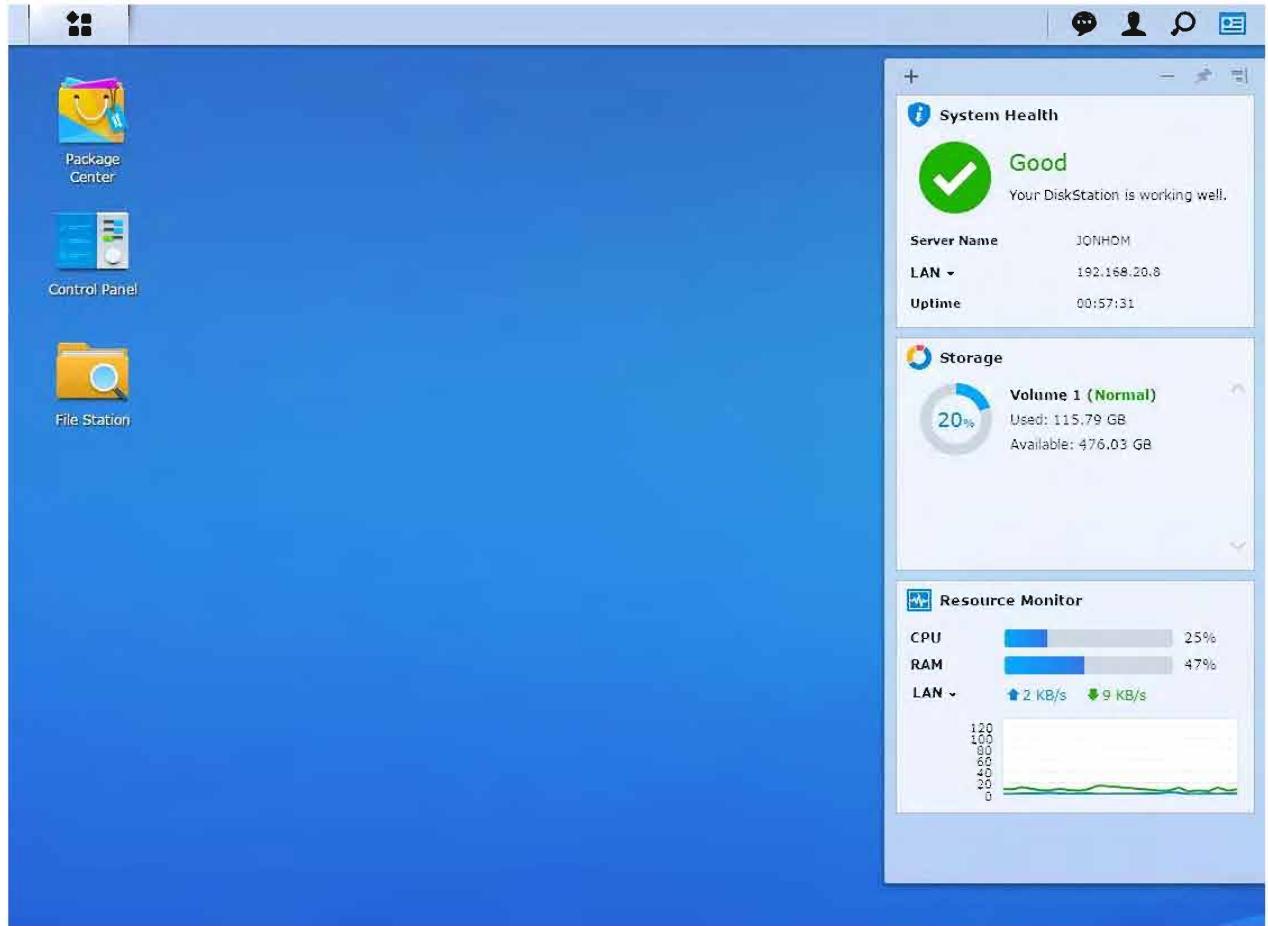 SYNOLOGY DS216i - Widgets - 1
