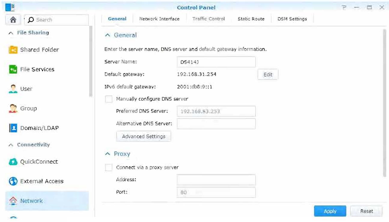 SYNOLOGY DS216i - Modification des paramètres réseau - 1