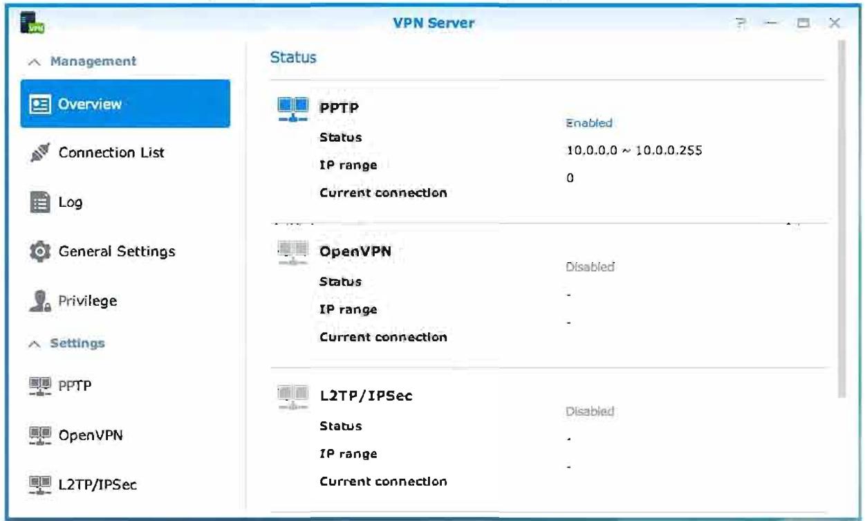 SYNOLOGY DS216i - Configuration d'une connexion VPN - 1