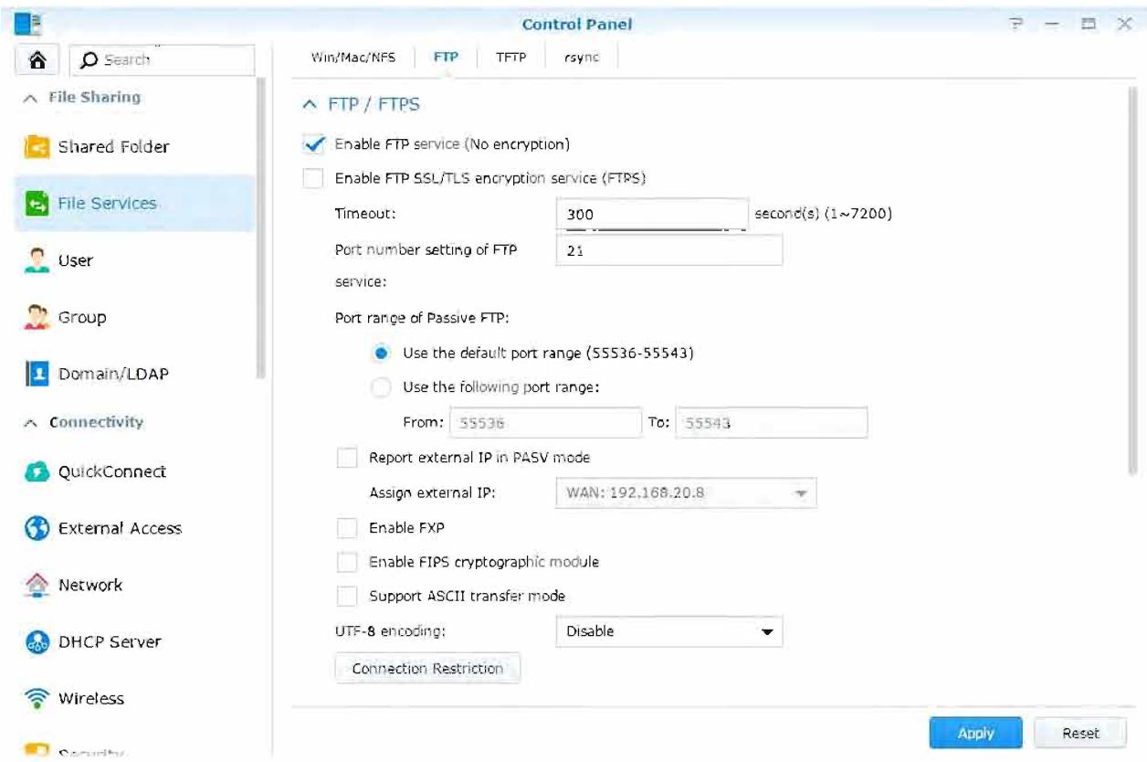 SYNOLOGY DS216i - Acceder aux fichiers via FTP - 1
