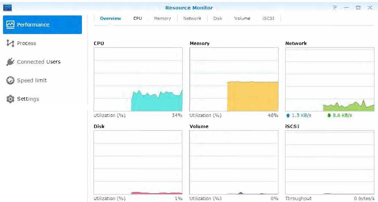 SYNOLOGY DS216i - Contrôle des ressources du système - 1