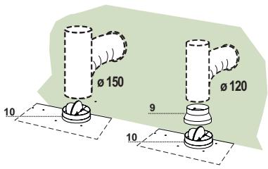 ROBLIN OMBRE/2 800 NOIR - Branchement avec un tube de 120 - 1
