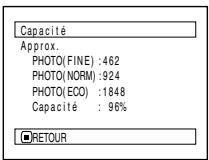 HITACHI DZ-MV730ME - VÉRIFICATION DE L'ESPACE DISPONIBLE SUR LE DISQUE OU LA CARTE (CAPACITÉ) - 2