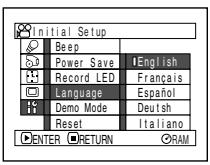 HITACHI DZ-MV730ME - CHANGEMENT DE LA LANGUAGE D'AFFICHAGE (LANGUE) - 1