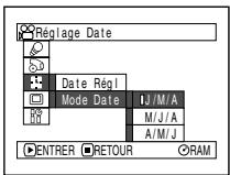 HITACHI DZ-MV730ME - CHANGEMENT DU FORMAT D'AFFICHAGE DE LA DATE ET DE L'HEURE - 1