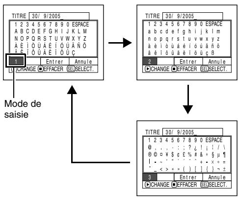HITACHI DZ-MV730ME - Caracteres disponibles pour la spécification d'un titre - 1