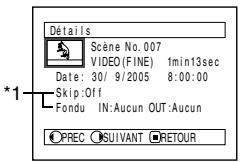 HITACHI DZ-MV730ME - AFFICHAGE DES INFORMATIONS PAR LE MENU (DETAILS) - 1