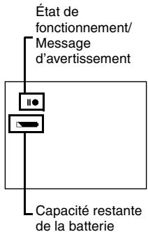 HITACHI DZ-MV730ME - Signification des symboles apparaissant sur l'écran à cristaux liquides orienté du côté de l'objectif - 1