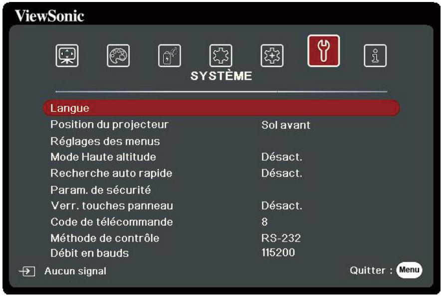 VIEWSONIC PX701-4K - Menu SYSTÈME - 1