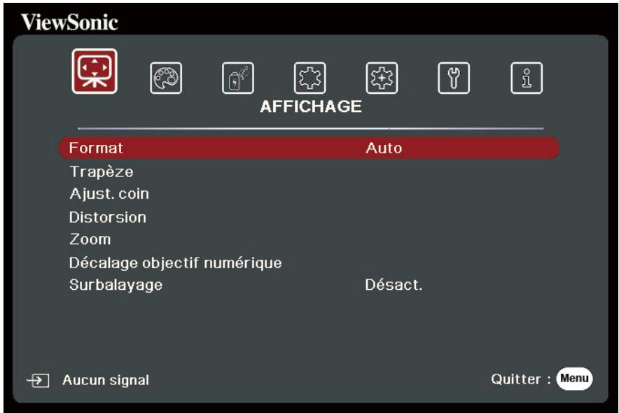 VIEWSONIC PX701-4K - Menu AFFICHAGE - 1