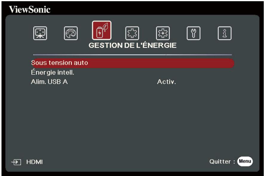 VIEWSONIC PX701-4K - Menu GESTION DE L'ÉNERGIE - 1