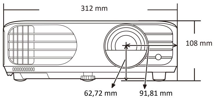 VIEWSONIC PX701-4K - Dimensions du projecteur - 2