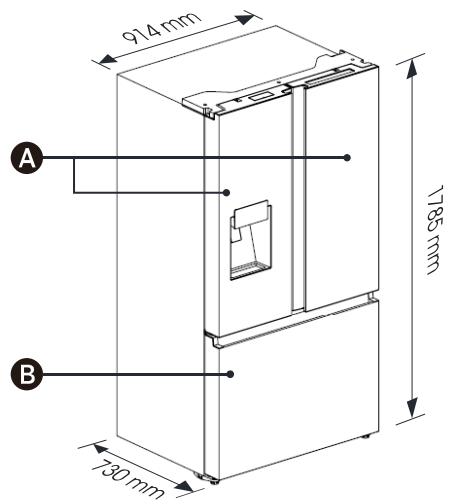 DARTY RF793N4SAFF - Extérieur et Dimensions - 1