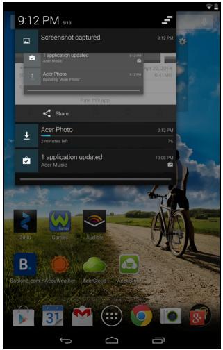 ACER ICONIA A1-840FHD - Zone de statut et de notification - 2