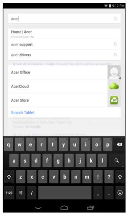 ACER ICONIA A1-840FHD - Le clavier de l'écran - 1