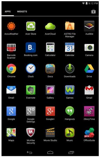 ACER ICONIA A1-840FHD - Le menu des applications - 1