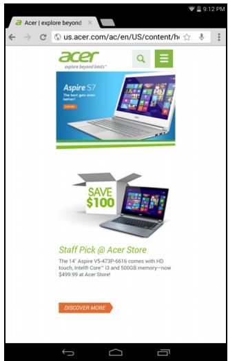 ACER ICONIA A1-840FHD - Utiliser le navigateur - 1
