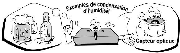 TOSHIBA SD 324 ES ARGENT - Une condensation d'humidité peut endommager la platine video DVD. Lisez attentivement ce qui suit. - 1