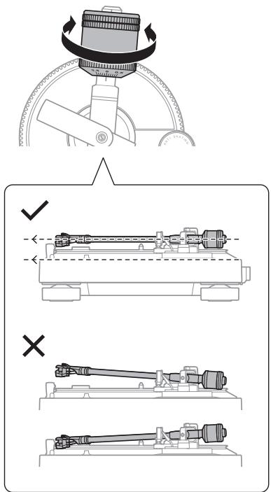 AUDIO TECHNICA URNTSUAT-LP120X-USBSV - Régler l'équilibre du bras de lecture - 3