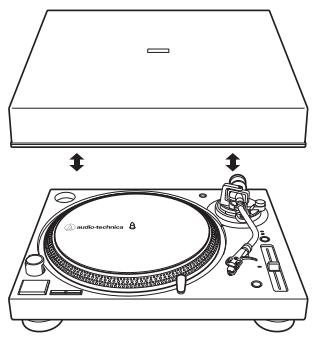 AUDIO TECHNICA URNTSUAT-LP120X-USBSV - Installer/retirer le couvercle anti-poussière - 2