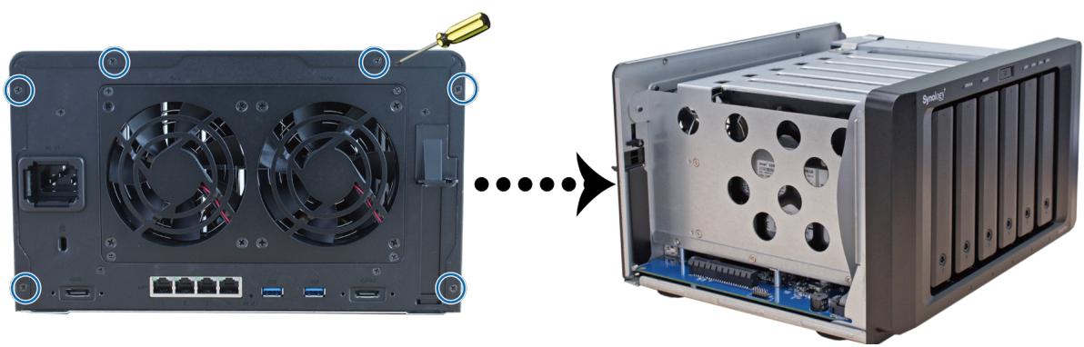 SYNOLOGY DS1618 - Pour installer la carte adaptatrice M2D17 : - 1