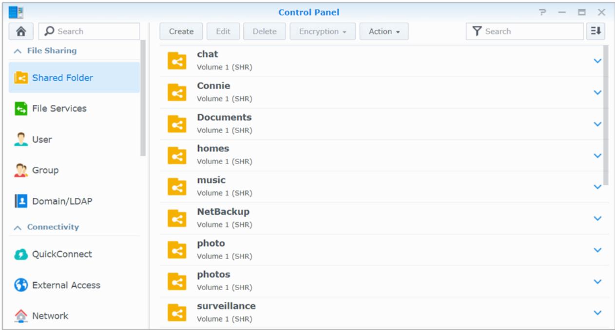 SYNOLOGY DS1618 - Configurer des dossiers partagés - 1