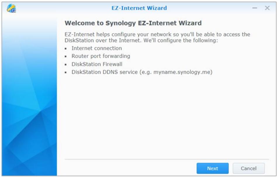 SYNOLOGY DS1618 - Utiliser l'assistant ez-internet wizard - 1