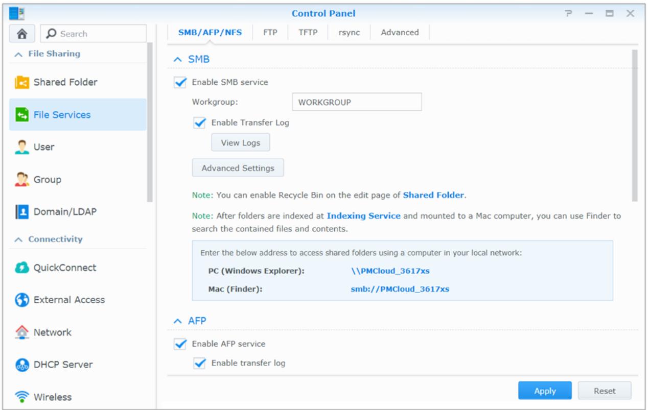 SYNOLOGY DS1618 - Activation des protocoles de partage de fichiers sur toutes les plateformes - 1