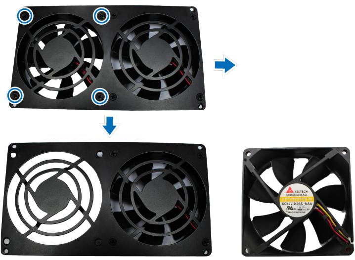 SYNOLOGY DS1618 - Pour remplacer le ventilateur du système : - 4