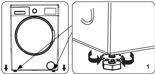 WINIA A08T1WK14B - Ajustement des pieds/ajustement des logements régibles - 1