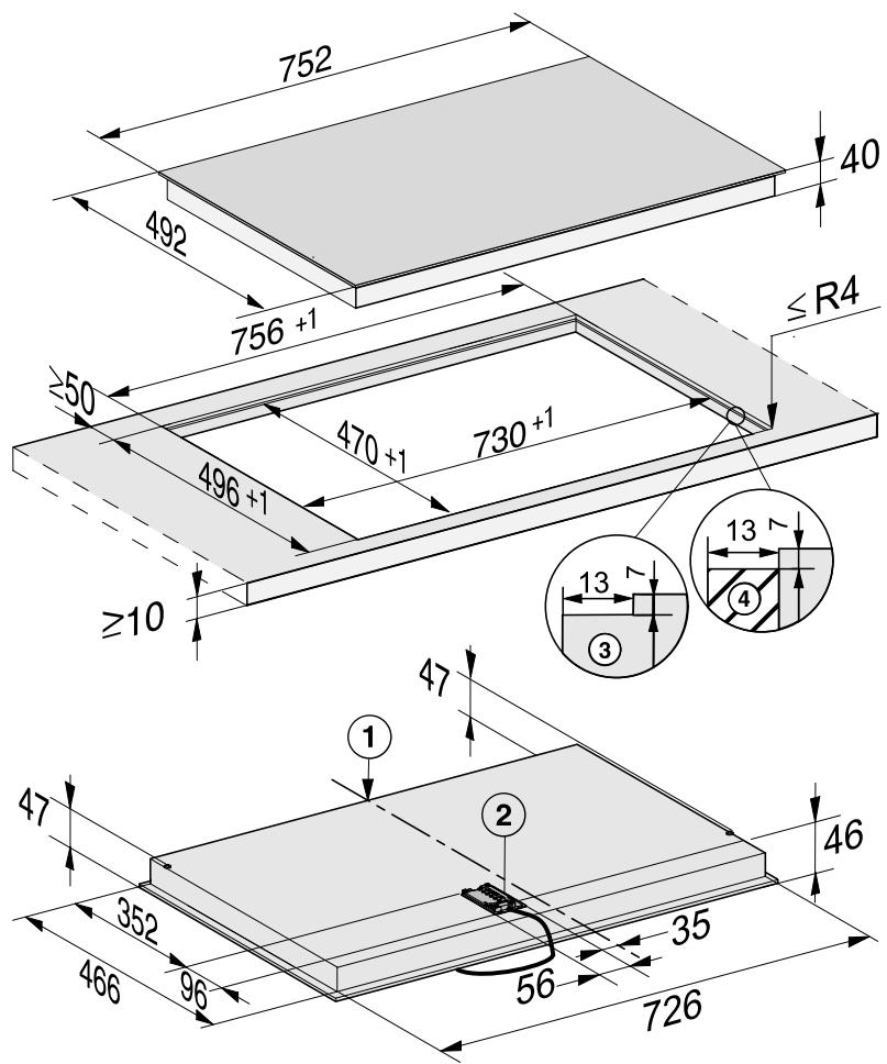 MIELE HM6542FR - Plans de travail en bois massif, carre-lés, en verre - 3