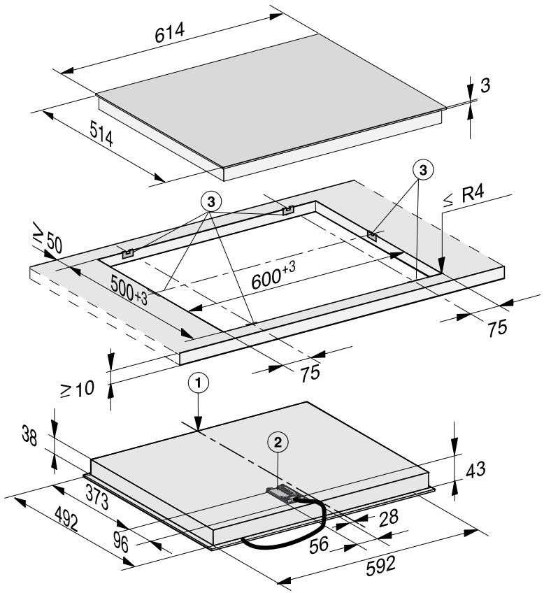 MIELE HM6542FR - Plans de travail en bois massif, carre-lés, en verre - 1
