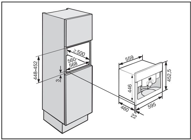 MIELE CVA 4080 - Possibilities d'encastrement et de combinaisons - 1