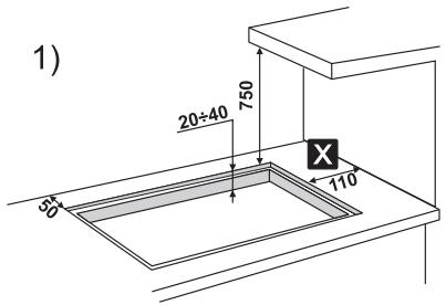 SMEG PS 906-4 - Fixation à la structure de support modèle à ras - 1