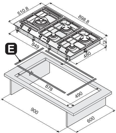 SMEG PS 906-4 - Fixation à la structure de support - 2