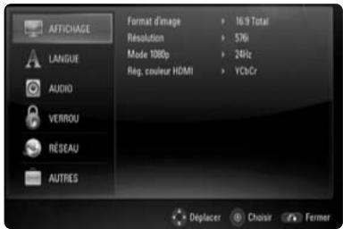 THOMSON TH-BD50 - Menu [AFFICHAGE] - 1