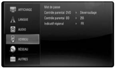 THOMSON TH-BD50 - Menu [VERROU] (Contrôle parental) - 1