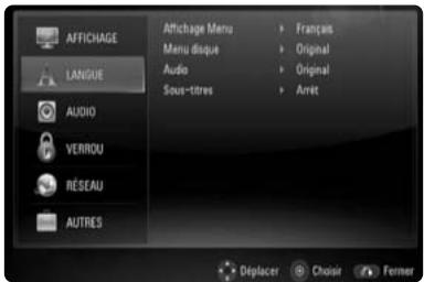 THOMSON TH-BD50 - Menu [LANGUE] - 1