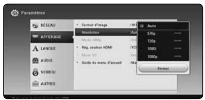 LG BH6530D - Réglage de la résolution - 2
